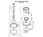 Whirlpool LA6090XTW0 agitator, basket and tub diagram