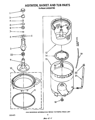 Agitator, basket and tub