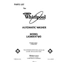 Whirlpool LA5800XTW0 front cover diagram
