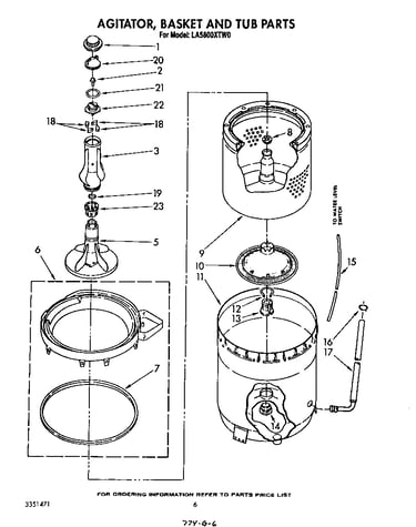 Agitator, basket and tub