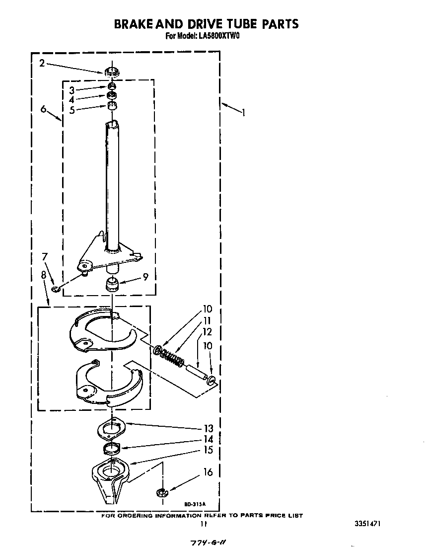 Brake and drive tube