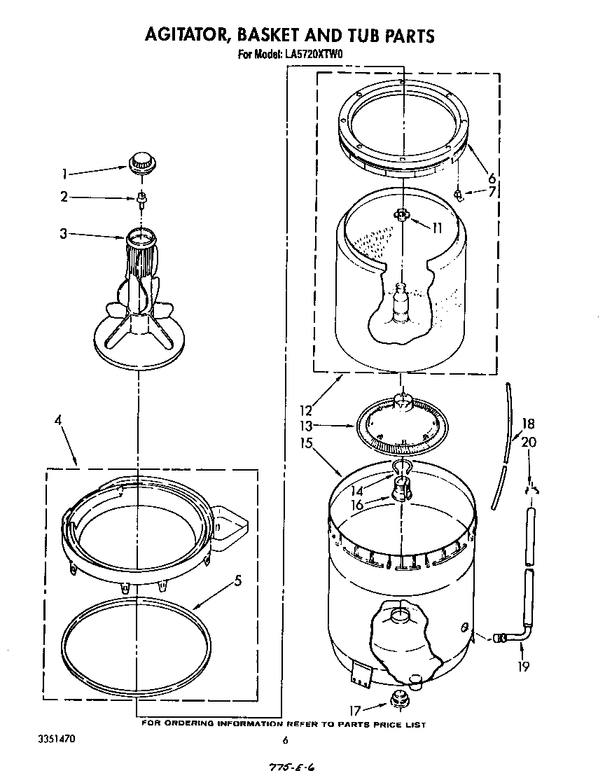 Agitator, basket and tub
