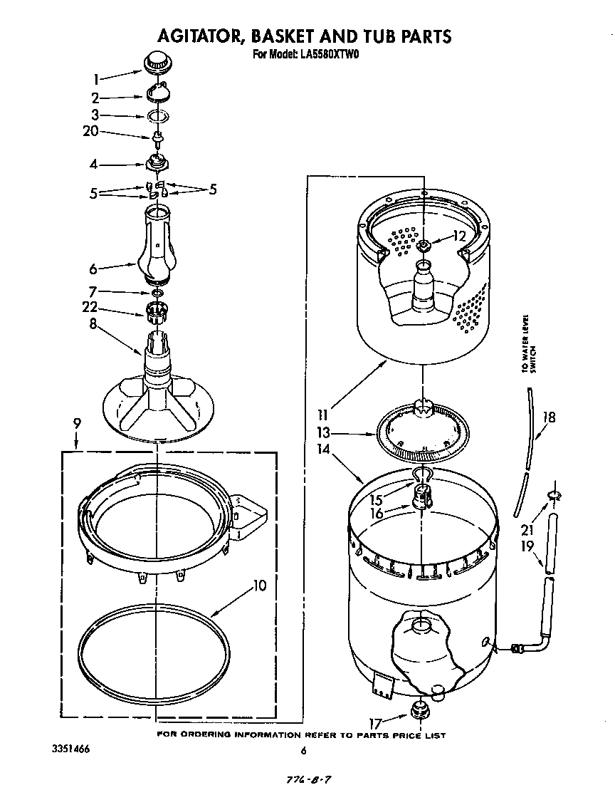 Agitator, basket and tub