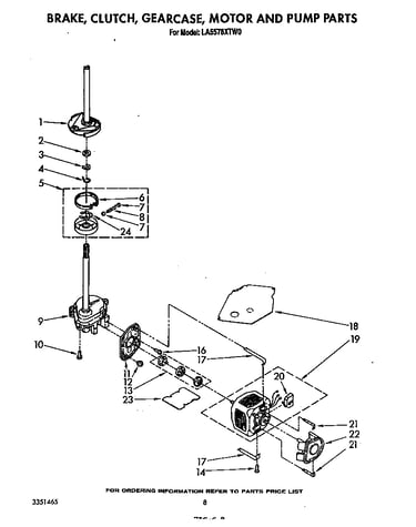 Brake, clutch, gearcase, motor or pump