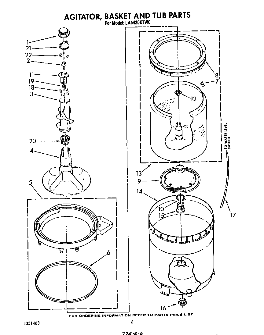 Agitator, basket and tub