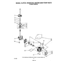 Whirlpool LA5320XTW0 brake, clutch, gearcase, motor and pump diagram