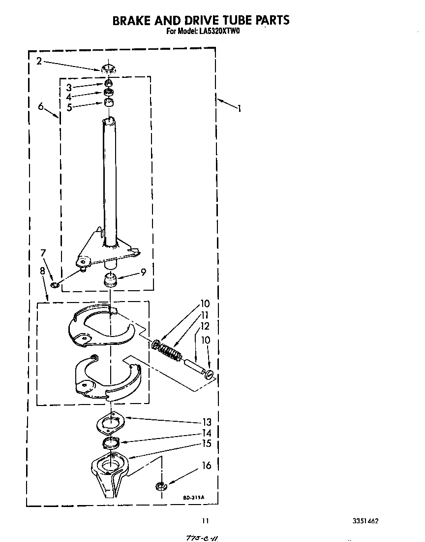 Brake and drive tube