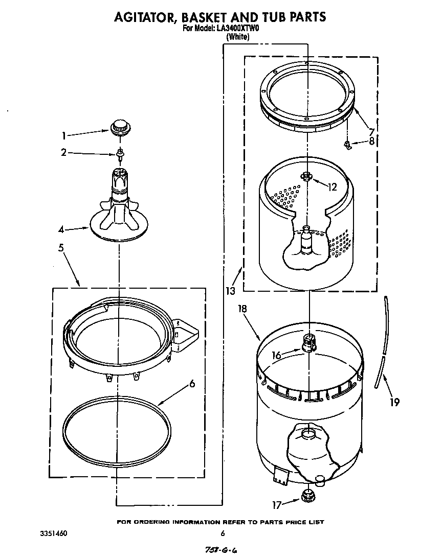 Agitator, basket, and tub