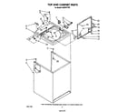 Whirlpool LA6053XTW0 top and cabinet diagram