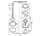 Whirlpool LA6053XTW0 agitator, basket and tub diagram