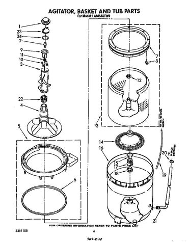 Agitator, basket and tub