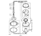 Whirlpool LA5360XTW0 agitator, basket and tub diagram