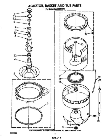 Agitator, basket and tub