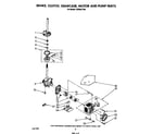 Whirlpool LA5360XTW0 brake, clutch, gearcase, motor and pump diagram
