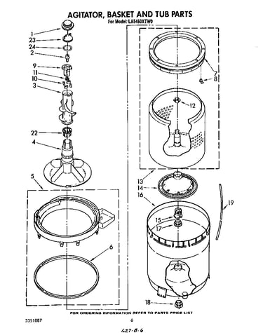 Agitator, basket and tub
