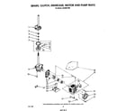 Whirlpool LA5460XTW0 brake, clutch, gearcase, motor, and pump diagram