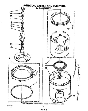 Agitator, basket and tub