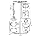 Whirlpool LA5430XTW0 agitator, basket and tub diagram