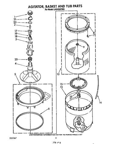 Agitator, basket and tub
