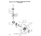 Whirlpool LA5430XTW0 brake, clutch, gearcase, motor and pump diagram