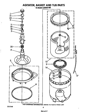 Agitator, basket and tub