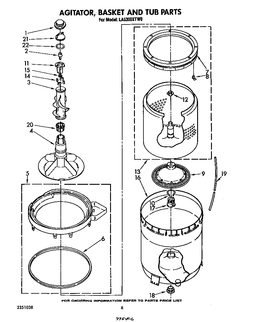 Agitator, basket and tub