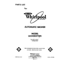 Whirlpool LA5400XTW0 front cover diagram