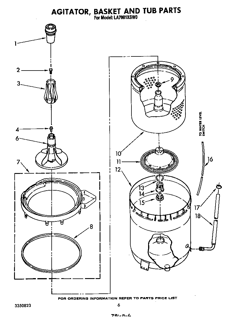 Agitator, basket and tub