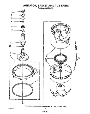Agitator, basket and tub
