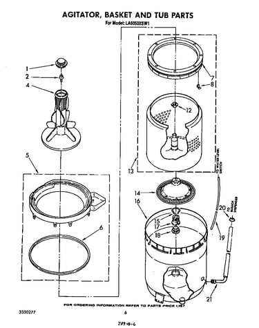 Agitator, basket and tub