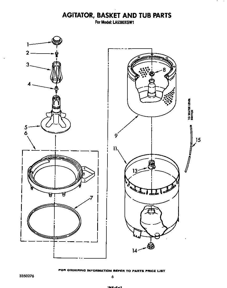 AGITATOR, BASKET AND TUB