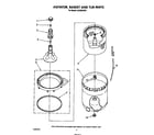 Whirlpool LA5380XSW1 agitator, basket and tub diagram