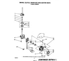 Whirlpool LA5380XSW1 brake, clutch, gearcase and motor diagram