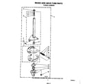 Whirlpool LA5380XSW1 brake and drive tube diagram