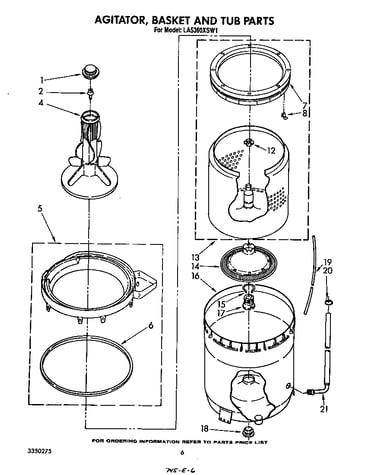 Agitator, basket and tub