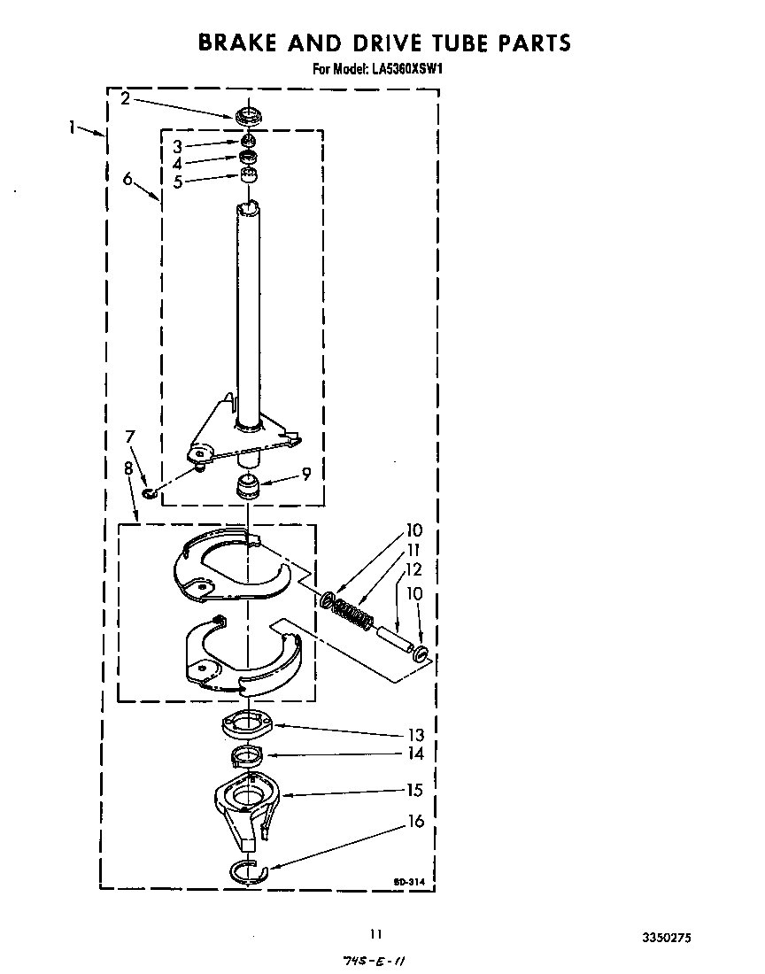 Brake and drive tube