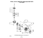 Whirlpool LA5300XSW2 brake, clutch, gearcase, motor and pump diagram