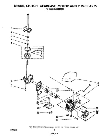 Brake, clutch, gearcase, motor and pump