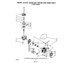 Whirlpool LA5400XSW1 brake, clutch, gearcase, motor and pump diagram