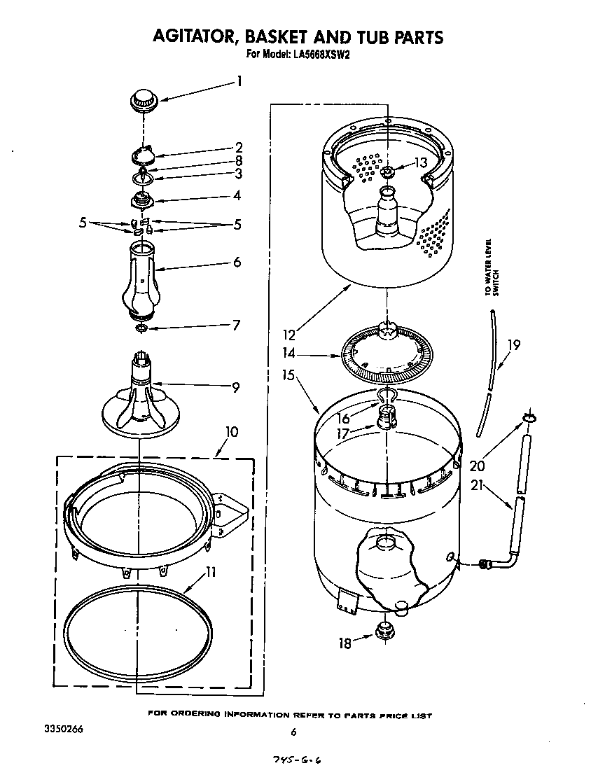 AGITATOR, BASKET AND TUB