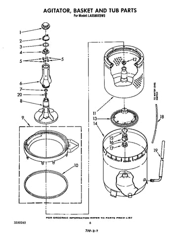 Agitator, basket and tub