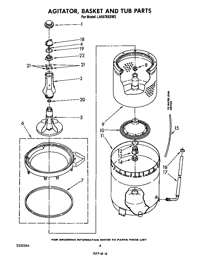 AGITATOR, BASKET AND TUB