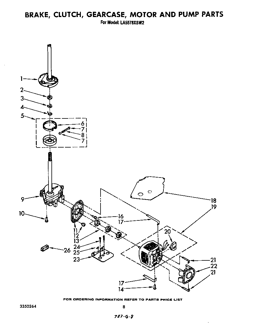 BRAKE, CLUTCH, GEARCASE, MOTOR AND PUMP