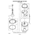 Whirlpool LA5500XSW1 agitator, basket and tub diagram