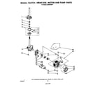 Whirlpool LA5500XSW1 brake, clutch, gearcase, motor and pump diagram