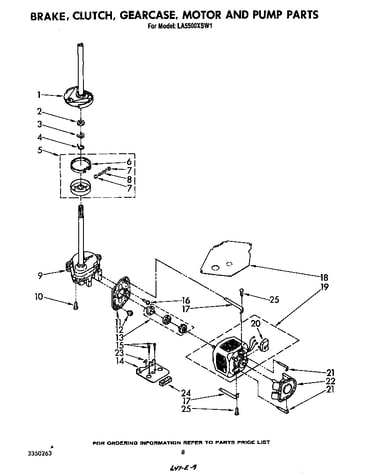 Brake, clutch, gearcase, motor and pump