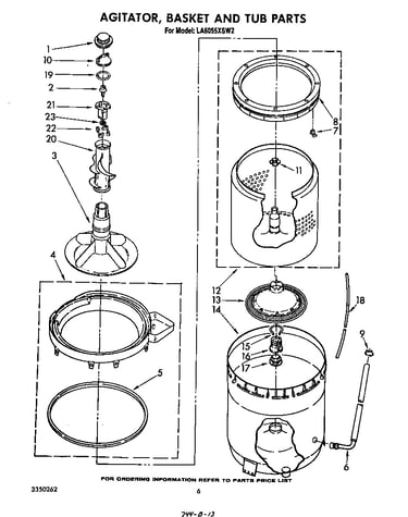 Agitator, basket and tub