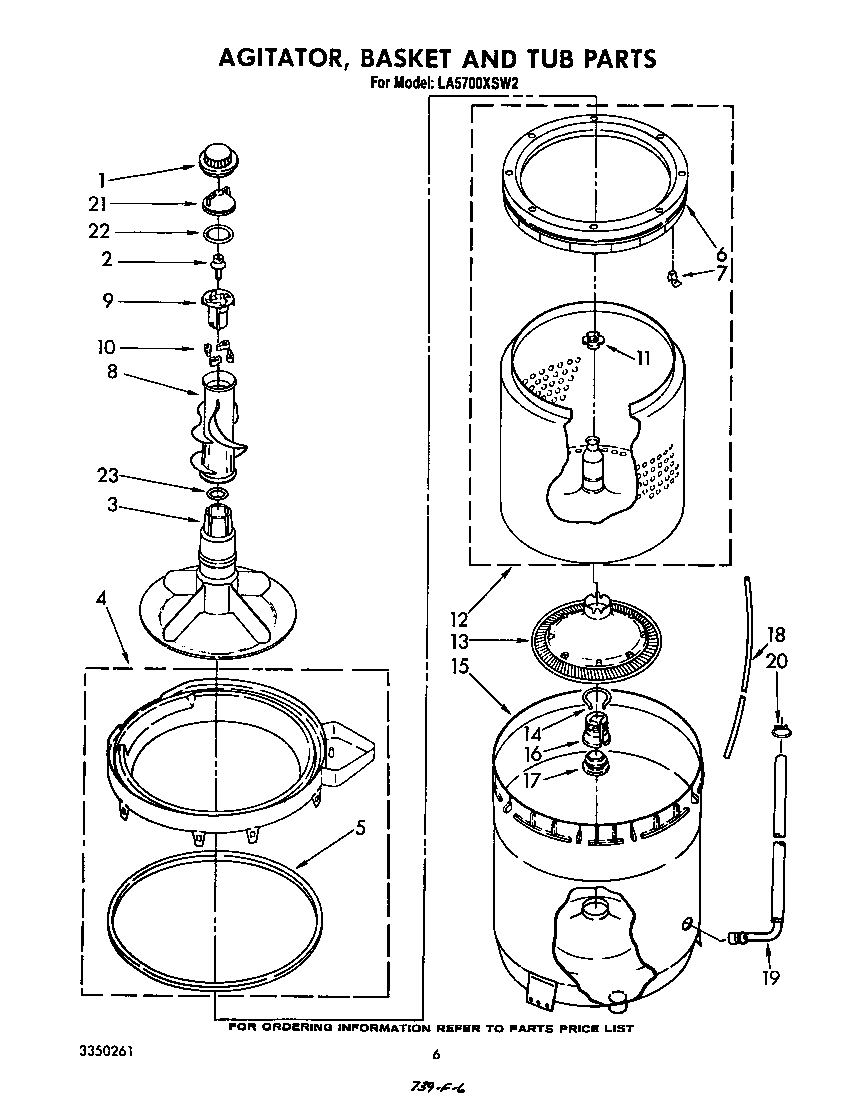 Agitator, basket and tub