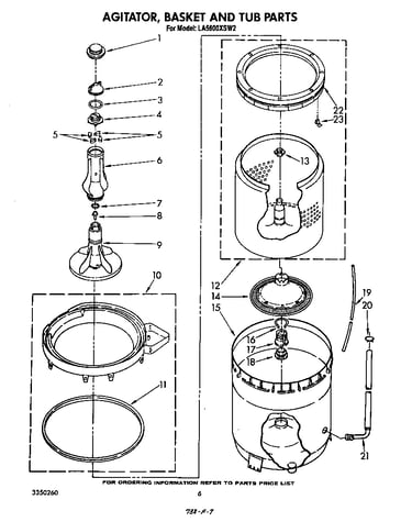 Agitator, basket and tub
