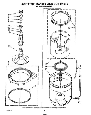 Agitator, basket and tub